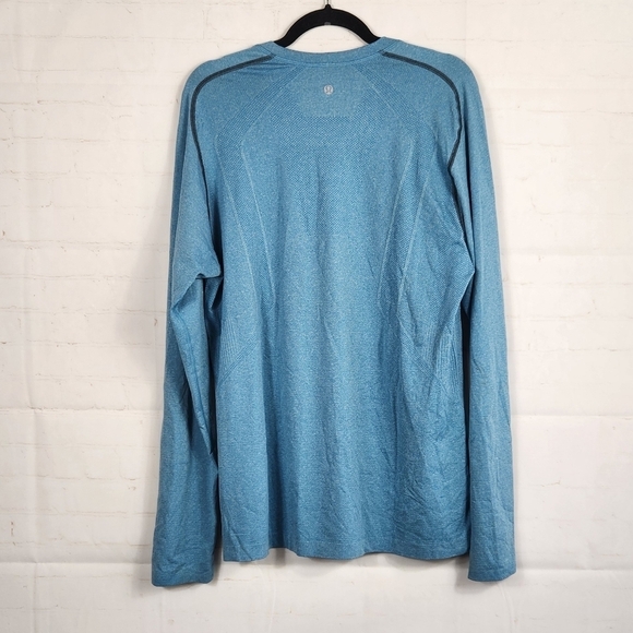 Lululemon Men's Metal Vent Tech Long-Sleeve Performance Shirt Heathered Blue XL - Picture 3 of 7